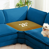 ROWHY 150'' Modular Sectional Sofa Cloud Couch, Corner Sofa Big Comfy Corduroy Oversized L Shaped Couch with 4 Pillows, Chaise, Ottoman, Deep Seat Couches for Living Room Office, Dark Grey