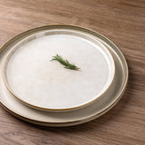 GBHOME Ceramic Dinnerware Sets for 8, 24 Pieces Stoneware Plates and Bowls Sets, Scratch Resistant Dishes, Dishwasher & Microwave Safe, Reactive Glaze-Green Wheat