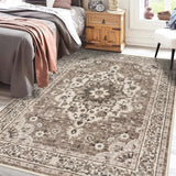 TOPRUUG Washable Oriental Area Rug - 12x15 Rugs for Living Room Soft Carpet for Bedroom Waterproof Floral Distressed Indoor Stain Resistant Non-Shedding Floor Carpets (Green, 12x15)