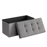 SONGMICS MAZIE Collection - 43 Inches Folding Storage Ottoman Bench, Ottoman Foot Rest, End of Bed Bench, Storage Chest, Load 660 lb, for Living Room, Bedroom, Entryway, Dark Gray ULSF77K