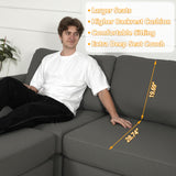 EASE MOOSE Leather Sectional Couch, Oversized Modular Sectional Sofas, Wide Deep Seat Modular Couch, Scratch Resistant Faux Leather Material, L Shaped Sofa for Big Spaces,Beige