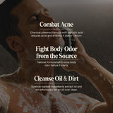 Black Wolf Salicylic Acid Body Wash for Men, 1 Liter - Men's Acne Body Wash - Charcoal Helps Reduce Acne Breakouts & Cleanse Your Skin - Full Coverage & Deep Clean Treatment - Men's Bodywash