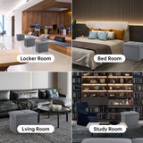 DocSafe Storage Ottoman with Lock,Fireproof Folding Ottoman Foot Rest Stool Storage Chest with Storage Safe for Important Documents,Waterproof 17 Inches Short Ottoman Foot Stool with Handles,Black