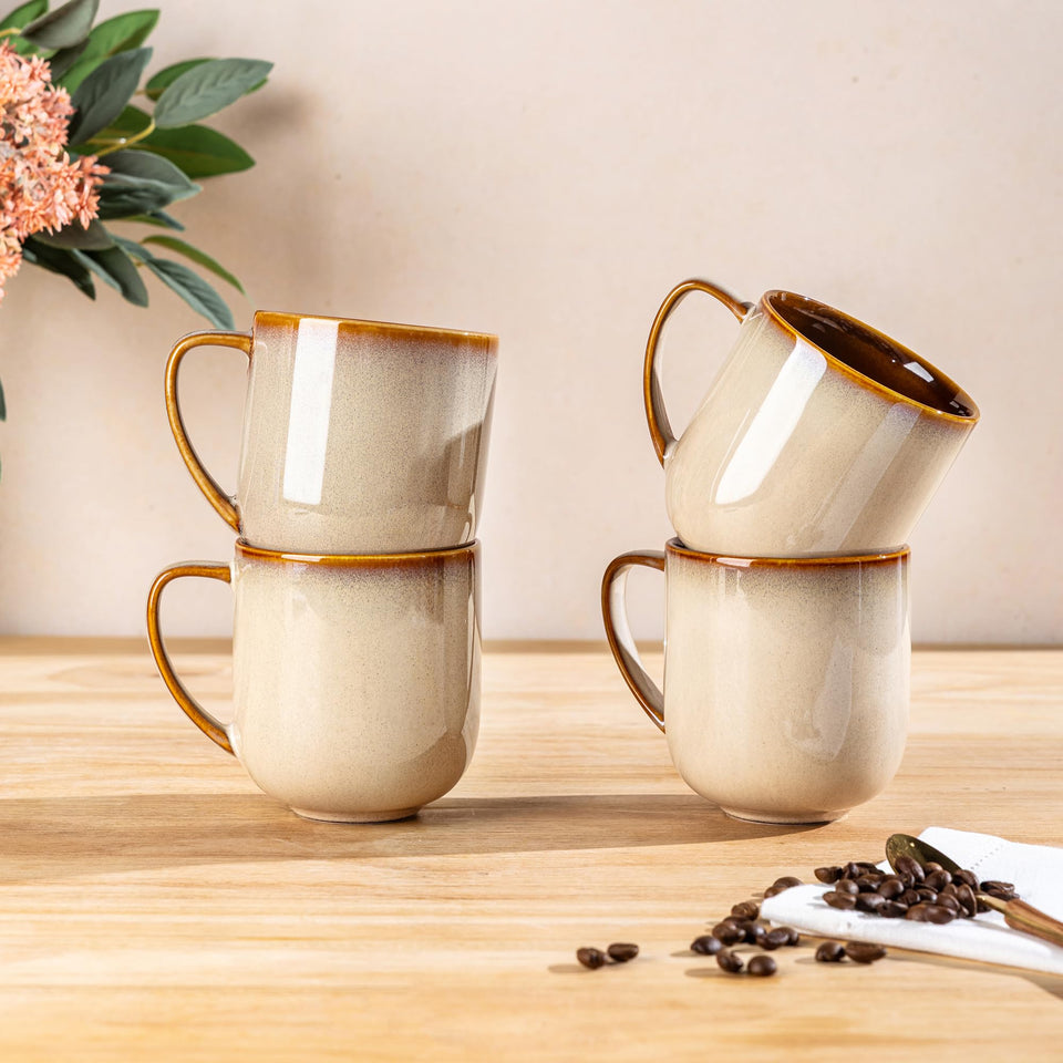 LeRatio Ceramic Dinnerware Sets for 6,Plates and Bowls Sets,Handmade Reactive Glaze Dishes Set,Chip Resistant and Scratch Resistant | Oven&Dishwasher & Microwave Safe-Blue(18PCS)