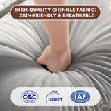 Ihanherry 146" U-Shaped Modern Sofa Modular Sectional Cloud Couch with 2 Ottoman, 6-Seat Chenille Deep Seat Sofa with 6 Pillows for Living Room, Bedroom and Apartment, Grey