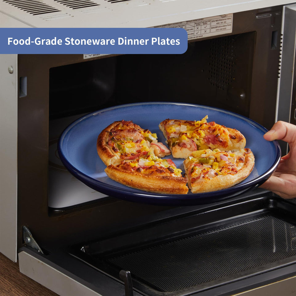 Pokini 24 Piece Dinnerware Sets for 8, Modern Stoneware Plates and Bowls Setst, Perfect for Family Gatherings & Holiday Celebrations, Easy Cleaning Dishes Set, Stack Compactly Dishware, Brown Green