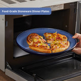 Pokini 24 Piece Dinnerware Sets for 8, Modern Stoneware Plates and Bowls Setst, Perfect for Family Gatherings & Holiday Celebrations, Easy Cleaning Dishes Set, Stack Compactly Dishware, Brown Green