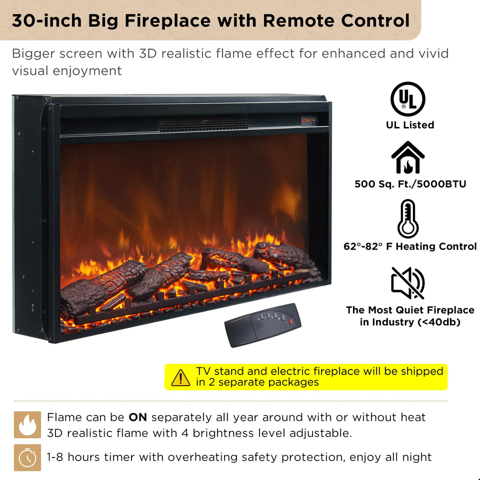 OKD Luxury 70" Fluted TV Stand, Modern Chic Entertainment Center for TVs Up to 80 inches, TV Console with Faux Marble Top, Curved Profile Design, Media Console for Living Room, Natural Oak