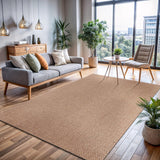 CAMILSON Easy Jute Rug 10x14, Indoor Outdoor Natural Color Fiber Area Rugs for Living Room Patio and Kitchen Rug Herringbone Woven Design Easy-Cleaning Washable Outside Carpet Alfombras 10 x 14