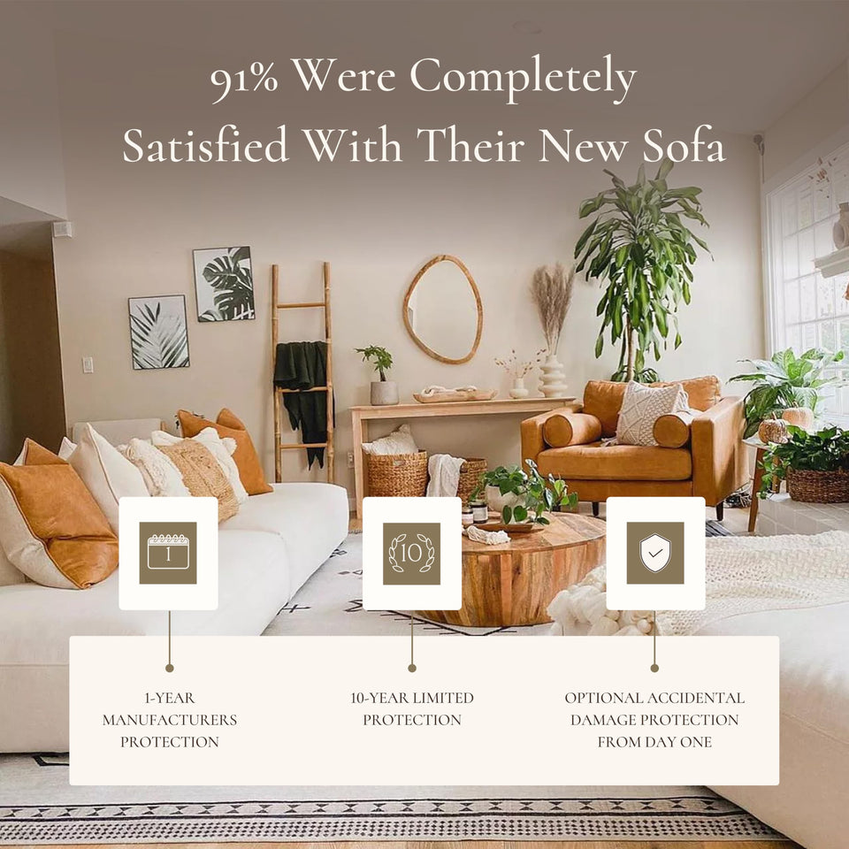 POLY & BARK Napa 72" Apartment Sofa – Italian-Tanned Full-Grain Pure-Aniline or Semi-Aniline Leather, Feather-Down Cushioning, Kiln-Dried Solid Wood Frame, Walnut Legs - Cognac Tan