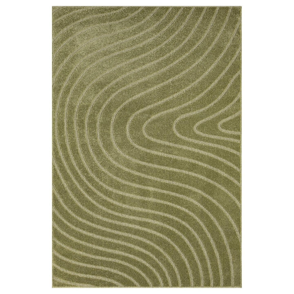 LUXE WEAVERS Modern Geometric Wave Cream 9x12 Area Rug