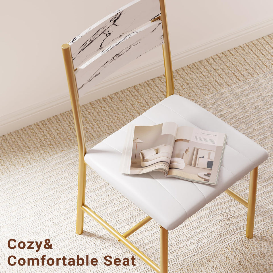 IRONCK Dining Table Set for 4, Wood Kitchen Table with Upholstered Chairs for Kitchen Room and Small Spaces, Rustic Brown