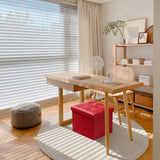 AmasSmile Storage Ottoman Folding Foot Rest Stool, Leather Footstool Bench, Short Ottoman Stool, Storage Foot Rest Store, Books (Black, 17" D x 13" W x 13" H)