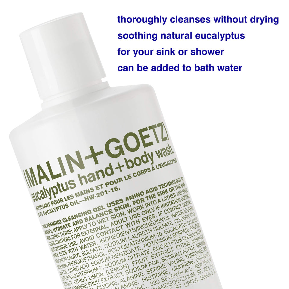 Malin + Goetz Rum Hand & Body Wash, 16 Fl. Oz. – Men & Women Natural Body Wash For All Skin Types, Foaming Hydrating Cleansing Gel, Cruelty-Free & Vegan