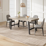 GarveeHome Industrial Dining Table for 6-8 People, 70.87" Long Wooden Kitchen Table with Sturdy Metal Frame & Rustic Brown Finish (Brown, 70.87" Long)