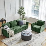 HULALA HOME 127'' Modular Sectional Sofa, Oversized U Shaped Couch with Storage Ottoman, Comfy Chenille Sofa with Deep Seat, 6 Seat Convertible Couches for Living Room, Beige