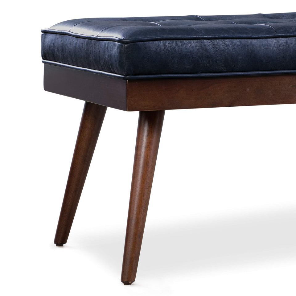 POLY & BARK Napa 72" Apartment Sofa – Italian-Tanned Full-Grain Pure-Aniline or Semi-Aniline Leather, Feather-Down Cushioning, Kiln-Dried Solid Wood Frame, Walnut Legs - Cognac Tan