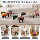 oakvivo 13in Small Foot Stool Ottoman, Round Faux Leather Foot Rest for Couch, Under Desk Pouf Footstool Footrest with Non-Skid Rubber Legs for Ling Room, Bedroom, 13''L x 13''W x 10.2''H, Green