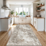 12x15 Area Rug for Living Room – Large Modern Neutral Abstract Thin Washable Carpet, Soft Low Pile Non-Slip Stain-Resistant for Bedroom Dining Room Home Office (Beige Grey)