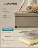 SONGMICS Storage Ottoman Bench, Foldable Foot Rest with Legs, 15 x 43 x 15.7 Inches, End of Bed Bench, Storage Chest, Load up to 660 lb, for Living Room, Bedroom, Entryway, Ink Black ULSF018B01