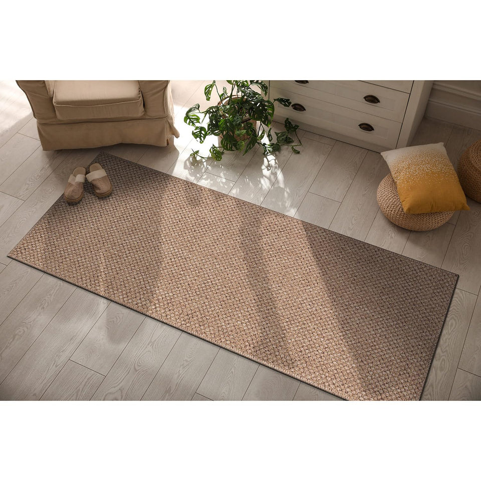 CAMILSON Easy Jute Rug 10x14, Indoor Outdoor Natural Color Fiber Area Rugs for Living Room Patio and Kitchen Rug, Sisal Boho Woven Design, Easy-Cleaning, Washable Outside Carpet Alfombras (10 x 14)
