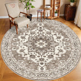 TOPRUUG Washable Oriental Area Rug - 12x15 Rugs for Living Room Soft Carpet for Bedroom Waterproof Floral Distressed Indoor Stain Resistant Non-Shedding Floor Carpets (Green, 12x15)