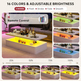 oneinmil Modern LED Coffee Table, 40" Living Room Tables with 16 Colors LED Lights, Double-Layer Design, Stylish Coffee Tables for Living Room, Black