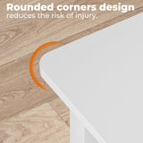 GreenForest Coffee Table for Living Room with Round Corners Farmhouse Style Center Table with Storage Shelf 39 Inch Space Saving Easy Assembly Gray Wash