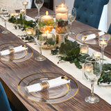 Goodluck 700 Piece Dark Blue Plastic Dinnerware Set for Party, Clear Disposable Plates for 100 Guests, Include: 100 Dinner Plates, 100 Dessert Plates, 100 Pre Rolled Napkins with Cutlery Set, 100 Cups