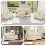 Vesgantti 142" U Shaped Sectional Couch, Comfy Cloud Modular Sectional Sofa with 2 Ottoman Deep Seat Chenille Modern Cloud Sofa, Modular Sofas for Living Room, Bedroom and Apartment, Beige