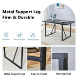 MUUOKY Dining Table Set for 4, Modern 55'' Wood Dinette Table Set for 4 with Fabric Dining Chairs,Table and Chairs Set of 4,Ideal for Kitchen Dining Room