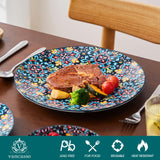 vancasso 24 Pieces Dinnerware Sets, Plates and Bowls Set, Porcelain Dishes Set for 6, Microwave and Dishwasher Safe, Scratch Resistant, Bohemian Style Dining Ware Service for 6, Series SIMI