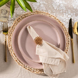 AmorArc Ceramic Dinnerware Sets for 8, 24 Pieces Handpainted Plates and Bowls Set with Rustic Terracotta Underside, Scratch Resistant Stoneware Dishes Set, Dishwasher & Microwave Safe, Light Beige