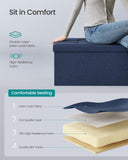 SONGMICS MAZIE Collection - 43 Inches Folding Storage Ottoman Bench, Ottoman Foot Rest, End of Bed Bench, Storage Chest, Load 660 lb, for Living Room, Bedroom, Entryway, Dark Gray ULSF77K