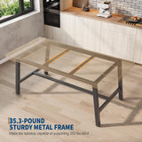 GarveeHome Industrial Dining Table for 6-8 People, 70.87" Long Wooden Kitchen Table with Sturdy Metal Frame & Rustic Brown Finish (Brown, 70.87" Long)