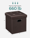 SONGMICS MAZIE Collection - 30 Inches Storage Ottoman Bench with Flipping Lid, Storage Chest Footstool, Load 660 lb, for Entryway, Living Room, Bedroom, Synthetic Leather, Black ULSF45BK