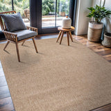 CAMILSON Easy Jute Rug 10x14, Indoor Outdoor Natural Color Fiber Area Rugs for Living Room Patio and Kitchen Rug Herringbone Woven Design Easy-Cleaning Washable Outside Carpet Alfombras 10 x 14