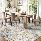 12x15 Area Rug for Living Room – Large Modern Neutral Abstract Thin Washable Carpet, Soft Low Pile Non-Slip Stain-Resistant for Bedroom Dining Room Home Office (Beige Grey)