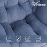 Welnow Lazy Chair with Ottoman, Modern Lounge Accent Chair with Armrests and a Side Pocket, Leisure Sofa Armchair, Reading Armchair with Footrest for Small Space, Dark Grey