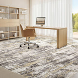 Area Rugs for Living Room: 12x15 Abstract Washable Rug Modern Neutral Large Soft Stain Resistant Non-Slip Backing Machine Table for Bedroom Dining Room Indoor Home Office Carpet - Gold Brown