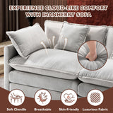 Ihanherry 146" U-Shaped Modern Sofa Modular Sectional Cloud Couch with 2 Ottoman, 6-Seat Chenille Deep Seat Sofa with 6 Pillows for Living Room, Bedroom and Apartment, Grey