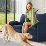 Vesgantti 142" U Shaped Sectional Couch, Comfy Cloud Modular Sectional Sofa with 2 Ottoman Deep Seat Chenille Modern Cloud Sofa, Modular Sofas for Living Room, Bedroom and Apartment, Beige