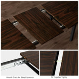 Feonase 5-Piece Dining Table Set for 4-8 People, 63" Large Extendable Kitchen Table Set with 2 Benches and 2 Square Stools, Dining Room Table with MDF Wood Board, Easy Assembly, Black