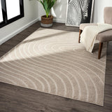 LUXE WEAVERS Modern Geometric Wave Cream 9x12 Area Rug