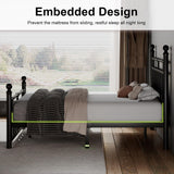 Feonase King Size Metal Platform Bed Frame with Victorian Classic Iron-Art Headboard & Footboard, Steel Slats Support, 12" Under Bed Storage, No Box Spring Needed, Easy Assembly, Noise-Free, Black