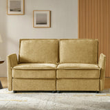 HULALA HOME 127'' Modular Sectional Sofa, Oversized U Shaped Couch with Storage Ottoman, Comfy Chenille Sofa with Deep Seat, 6 Seat Convertible Couches for Living Room, Beige