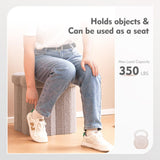 B FSOBEIIALEO Storage Ottoman Cube, Flowers Shaped Ottomans with Storage Foot Stool Footrest for Lving Room, Boucle Ottoman Seat for Dorm Room,Faux Teddy Fur, Cream White 12.6"x12.6"x12.6"