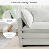 ROWHY 150'' Modular Sectional Sofa Cloud Couch, Corner Sofa Big Comfy Corduroy Oversized L Shaped Couch with 4 Pillows, Chaise, Ottoman, Deep Seat Couches for Living Room Office, Dark Grey