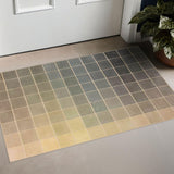 Neutral Living Room Rug - 10x14 Farmhouse Beige Brown Large Area Rug for Dining Room, Bedroom, Low Pile Lightweight Washable