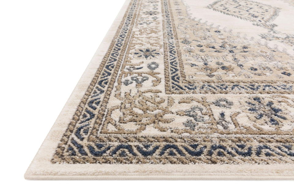 Loloi Teagan Collection TEA-03 Ivory/Sand 9'-9" x 13'-6" Area Rug, Large, Soft Neutral Rug, High-Traffic for Living Room, Bedroom, Home Office, Dining Area